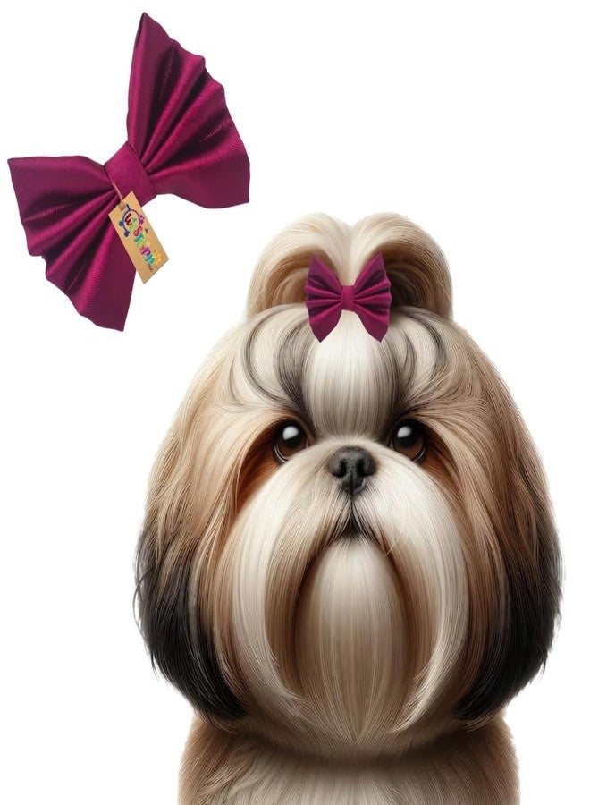 Western Era Dog Bow Hair Clip | Stylish Pet Accessory | Soft, Comfortable | Small, Medium & Large Dogs | Grooming, Photoshoots, Parties Fashionable & Durable Design for Pets (Wine) - Image 1